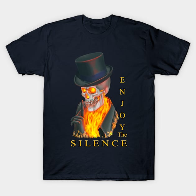 Burning skull in top hat T-Shirt by Skrayer93